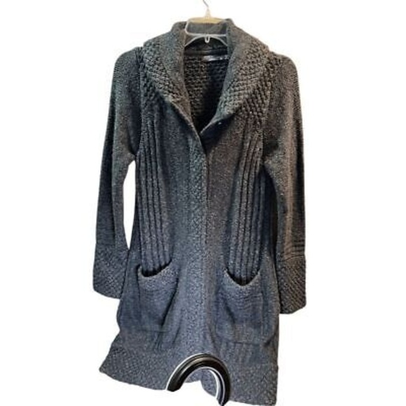 Prana Women's XS Gray Coatigan Overcoat with Pockets Button Closure Cardigan - Picture 2 of 9